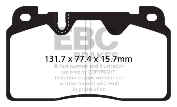 EBC - EBC 12+ Audi Q5 2.0 Turbo (Brembo) Yellowstuff Front Brake Pads - DP42168R