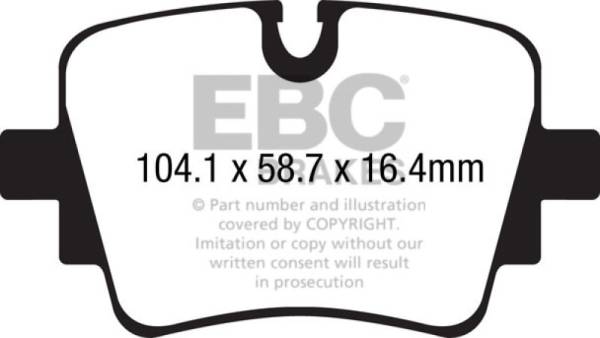 EBC - EBC 13+ Jaguar F-Type (Cast Iron Rotors Only) 3.0 Supercharged (340) Yellowstuff Rear Brake Pads - DP42190R
