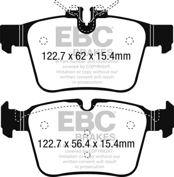 EBC - EBC 15+ Mercedes-Benz C300 (W205) 2.0 Turbo 4-matic Yellowstuff Rear Brake Pads - DP42215R