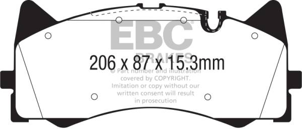 EBC - EBC 2015+ Mercedes-Benz C63 AMG (W205) 4.0L Twin Turbo Yellowstuff Front Brake Pads - DP42298R