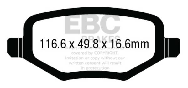 EBC - EBC 12+ Chrysler Town & Country 3.6 Yellowstuff Rear Brake Pads - DP43020R