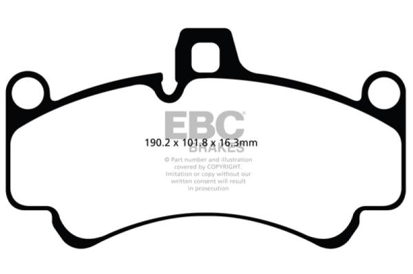 EBC - EBC 01-03 Porsche 911 (996) (Cast Iron Rotor only) 3.6 Twin Turbo GT2 Bluestuff Front Brake Pads - DP51516NDX