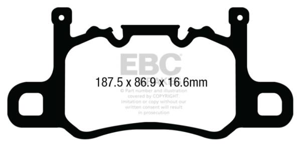 EBC - EBC 13-15 Porsche 911 (991) GT3 3.8L (Cast Iron Rotor Only) Bluestuff Rear Brake Pads - DP52207NDX