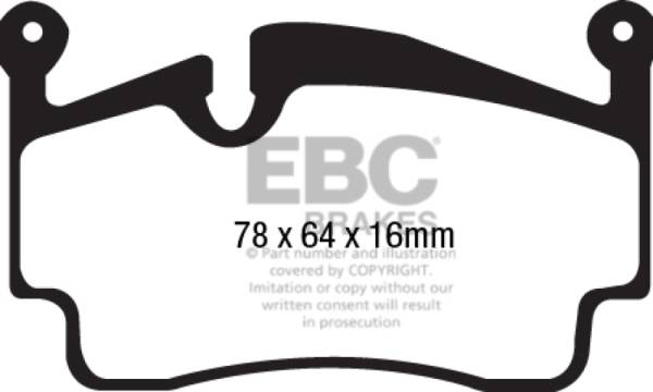EBC - EBC 05-09 Porsche 911 (997) (Cast Iron Rotor only) 3.6 Carrera 2 Sport Bluestuff Rear Brake Pads - DP52216NDX