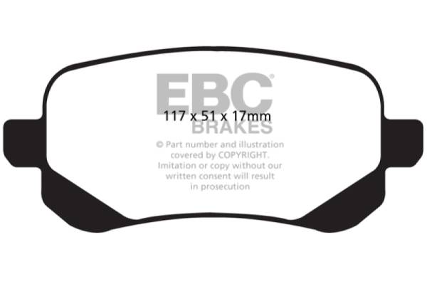 EBC - EBC 08-11 Chrysler Town & Country 3.3 Greenstuff Rear Brake Pads - DP61840