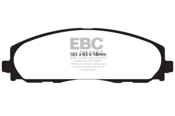 EBC - EBC 12+ Chrysler Town & Country 3.6 Greenstuff Front Brake Pads - DP61888