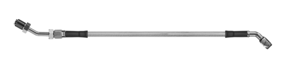 Goodridge - Goodridge 62in Universal Clutch Line w/SS Fittings & Clear Hose - 45Deg Banjo w/AN3 Fitting - HD2045-1CC-CL62