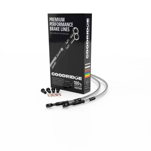 Goodridge - Goodridge 56in Universal Clutch Line w/Black Zinc Fittings & Clear Hose - 90Deg Banjo w/AN3 Fitting - HD2090-1CB-CL56