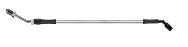 Goodridge - Goodridge 64in Universal Clutch Line w/Black Zinc Fittings & Clear Hose - 45Deg Banjo w/M10 Fitting - HD3045-1CB-CL64