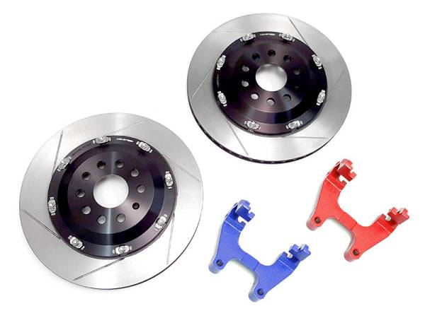 Neuspeed - Neuspeed 350mm Floating Rotor Upgrade Kit Rear - Blue Carrier Brackets Audi S3/RS 3 (8Y) Golf R / GTI Mk8 MQBevo - 99.10.51BLU