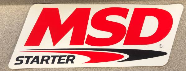MSD - MSD STARTER Logo Decal Red, Black & White. 9.25" wide x 3.375" high. - 9291