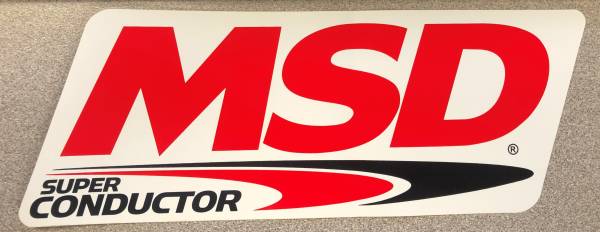 MSD - MSD SUPER CONDUCTOR Logo Decal Red, Black & White. 9.25" wide x 3.375" high. - 9294