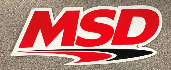 MSD - MSD Logo Decal, Red, Black & White. 5.5" wide x 2" high. - 9306