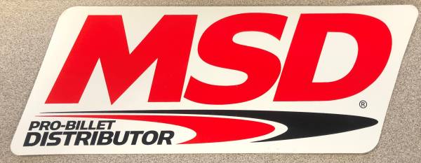 MSD - MSD Logo Decal, Red, Black & White. 9.25" wide x 3.375" high. - 9309