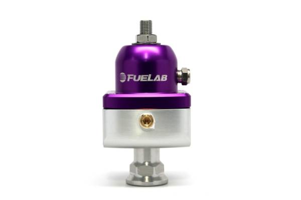 Fuelab - Fuelab 555 High Pressure Adjustable FPR Blocking 25-65 PSI (1) -8AN In (2) -8AN Out - Purple - 55504-4