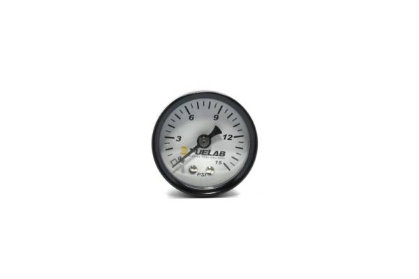 Fuelab - Fuelab 1.5in Carb Fuel Pressure Gauge - Range 0-15 PSI - 71502