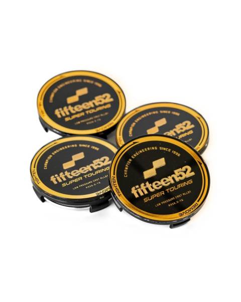 fifteen52 - Fifteen52 Super Touring (Chicane/Podium) Center Cap Set of Four - Black/Gold - 52-ST-CAP-BLKGOLD-SET