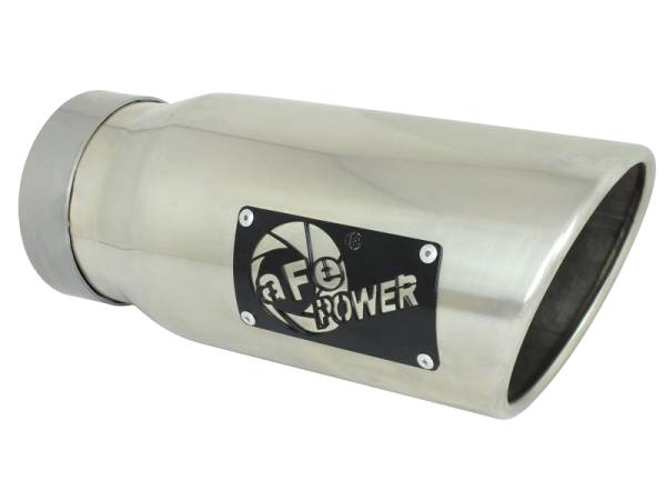aFe - aFe MACH Force-Xp Universal Exhaust Tip 4 IN Inlet x 5 IN Outlet x 12 IN L - 49T40501-P12