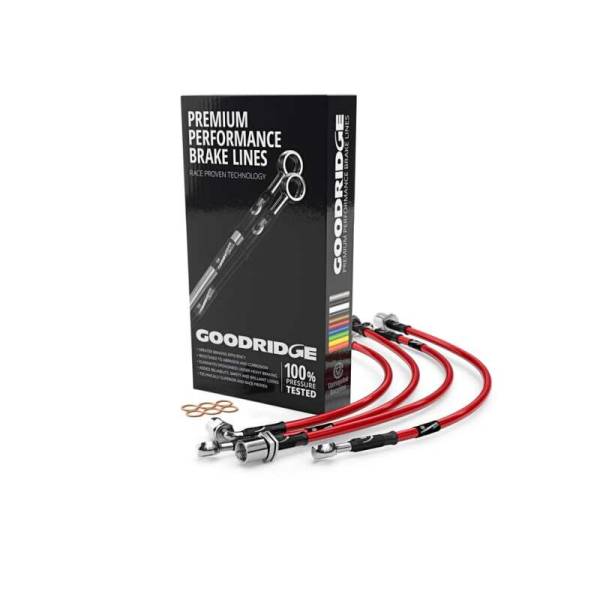 Goodridge - Goodridge 12-18 Audi A6 Stainless Steel Brake Lines - Red - 30016-RD
