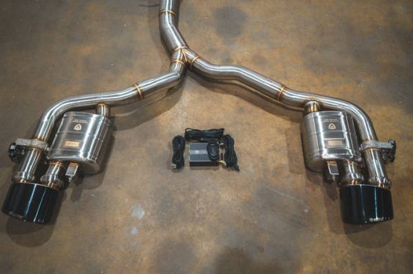 Valvetronic Designs - Valvetronic Designs Audi B9 RS5, 2.9L Catback T304 Stainless Steel Brushed 3.5" Outlet Tips AUD.B9.RS5.VSES.BR