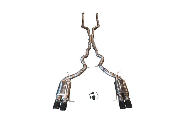 Valvetronic Designs - Valvetronic Designs BMW F10 M5 4.4L Catback T304 Stainless Steel, Carbon Fiber 3.5" Outlet Tips BMW.F10.M5.VSES.BR.RC