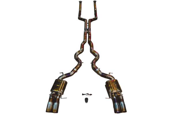 Valvetronic Designs - Valvetronic Designs BMW F12 M6 4.4L Catback Grade 5 Titanium, Carbon Fiber 3.5" Outlet Tips BMW.F12.M6.VSES.TI.TIBRT