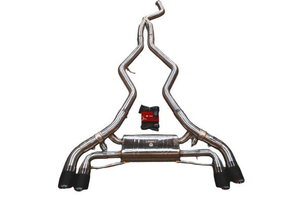 Valvetronic Designs - Valvetronic Designs BMW F87 M2 3.0L Catback T304 Stanless Steel, Forged Carbon 3.5" Outlet Tips BMW.F87.M2.VSES.BR.FC