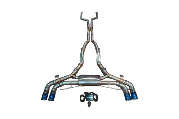 Valvetronic Designs - Valvetronic Designs BMW F95 X5M 4.4L Catback, T304 Stainless Steel Burnt 3.5" Outlet Tips BMW.F95.X5M.VSES.BR.BRT