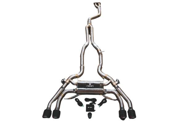 Valvetronic Designs - Valvetronic Designs BMW F97,F98 X3M,X4M 3.0L Catback, T304 Stainless Steel Brushed 3.5" Outlet Tips BMW.F9X.X3M.VSES.BR.BRSH