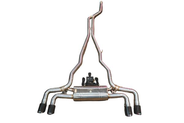 Valvetronic Designs - Valvetronic Designs BMW G30, 530i 2.0L Catback, Grade 5 Titanium, Black 3.5" Outlet Tips BMW.G30.530i.VSES.TI.BLK