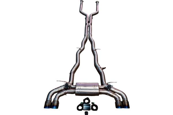 Valvetronic Designs - Valvetronic Designs BMW G90, G99 M5 4.4L Catback Exhaust System Grade 5 Titanium, Forged Carbon Fiber 3.5" Outlet Tips BMW.G90.M5.VSES.TI.FC