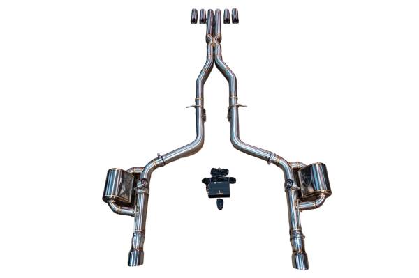 Valvetronic Designs - Valvetronic Designs Dodge Challenger,Charger SRT Hellcat 6.2L, T304 Stainless Steel, 4.0" Outlet Tips DOD.CHA.CHL.VSES.BR