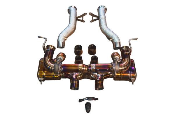 Valvetronic Designs - Valvetronic Designs Ferrari 458 Italia 4.5L Full Exhaust System, Grade 5 Titanium, Bespoke Valvetronic OEM Style Tips FER.458.VSES.FF.TI