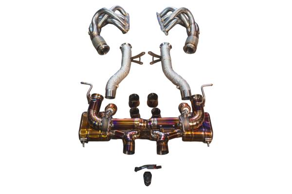 Valvetronic Designs - Valvetronic Designs Ferrari 458 Italia 4.5L Full Exhaust System With Free Flow Headers, Grade 5 Titanium, OEM Style Tips FER.458.VSES.FFH.TI
