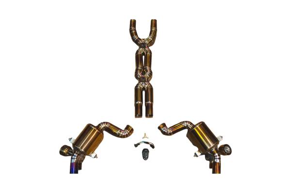 Valvetronic Designs - Valvetronic Designs Ferrari California T, 3.9L Full Exhaust System, Grade 5 Titanium, Titanium Bespoke OEM Style Valvetronic Tips FER.CALI.43.VSES.TI