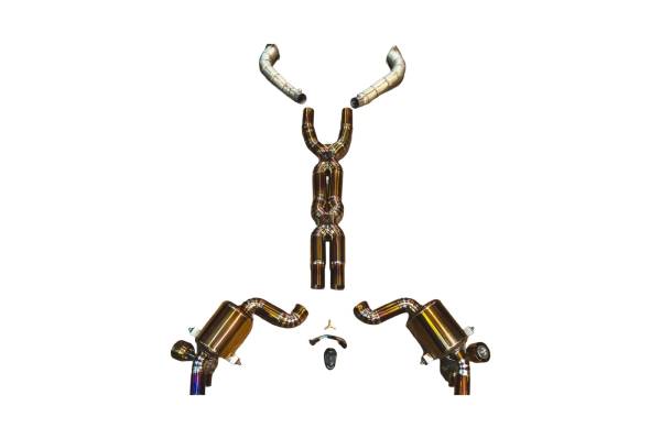 Valvetronic Designs - Valvetronic Designs Ferrari California T, 3.9L Full Exhaust System, Grade 5 Titanium, Titanium Bespoke OEM Style Valvetronic Tips FER.CALI.43.VSES.FF.TI