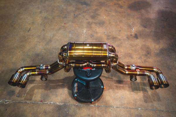 Valvetronic Designs - Valvetronic Designs Ferrari F430 4.3L, Full Exhaust System, Grade 5 Titanium, Titanium Bespoke OEM Style Valvetronic Tips FER.F430.VSES.FF.TI