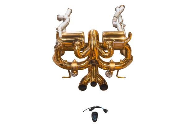 Valvetronic Designs - Valvetronic Designs Lamborghini LP 740-4 6.5L Full Exhaust System, T304 Stainless Steel Finished in Anodized Gold, Bespoke OEM Style Valvetronic Tips LAM.LP740.VSES.FF.AG