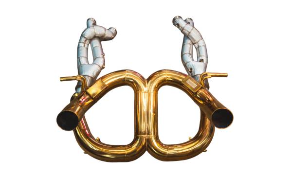 Valvetronic Designs - Valvetronic Designs Lamborghini Aventador SVJ 6.5L F1 Full Exhaust System, T304 Stainless Steel Finished in Anodized Gold, Bespoke OEM Style Valvetronic Tips LAM.SVJ.F1.FF.AG