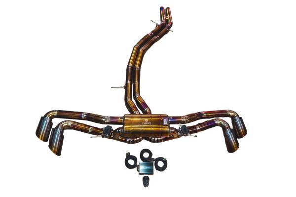 Valvetronic Designs - Valvetronic Designs Lamborghini Urus 4.0L, Full Exhaust System, Grade 5 Titanium, Bespoke OEM Style Valvetronic Tips LAM.URUS.VSES.FF.TI