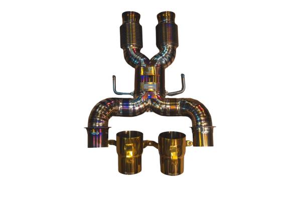 Valvetronic Designs - Valvetronic Designs Maclaren Artura 3.0L, F1 Catback Exhaust, Grade 5 Titanium, Titanium Bespoke 3.5" Outlet Tips MAC.ARTURA.F1.TI