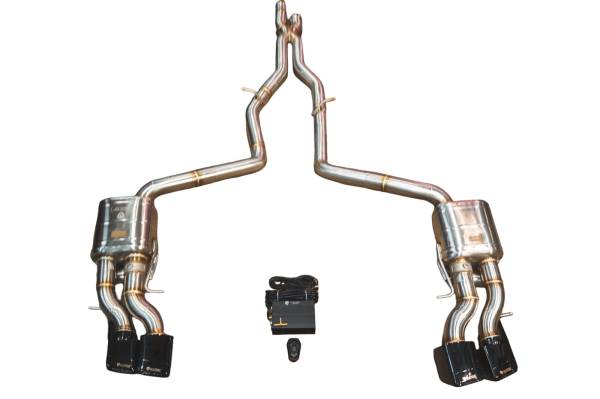 Valvetronic Designs - Valvetronic Designs Mercedes-AMG CLS 63 4.0L, Catback, T304 Stainless Steel, Black Bespoke OEM Style Valvetronic Tips MER.CLS63.AMG.VSES.BR