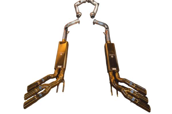 Valvetronic Designs - Valvetronic Designs Mercedes W463A G-Wagon G 63 4.0L, Full Exhaust System, T304 Stainless Steel Finished in Anoized Gold, Bespoke OEM Style Valvetronic Tips MER.GWAG.W463A.VSES.FF.AG