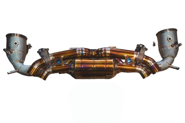 Valvetronic Designs - Valvetronic Designs Porsche 992 911 Carrera,Turbo  3.8L, Full Exhaust System, Grade 5 Titanium, Titanium 4.0" Outlet Tips POR.992.TUR.VSES.FF.TI