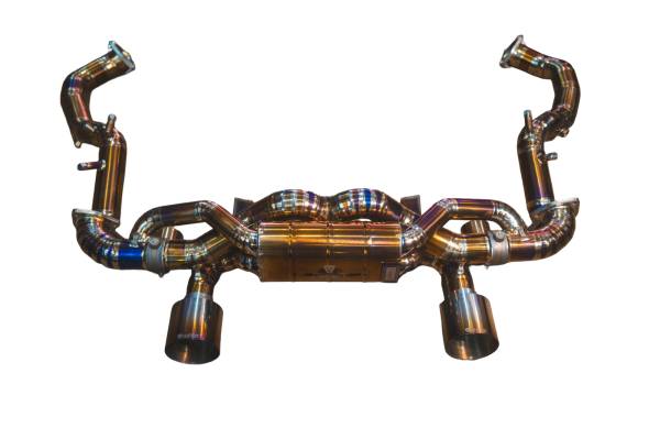 Valvetronic Designs - Valvetronic Designs Porsche 718 Cayman GT4RS 4.0L, Full Exhaust System, Grade 5 Titanium, Titanium 4.0" Outlet Tips POR.GT4RS.VSES.FF.TI
