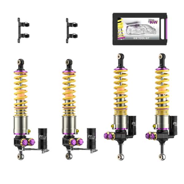 KW - KW Porsche Carrera GT HLS & V5 Coilover Kit w/ Black Springs - 30971427-B