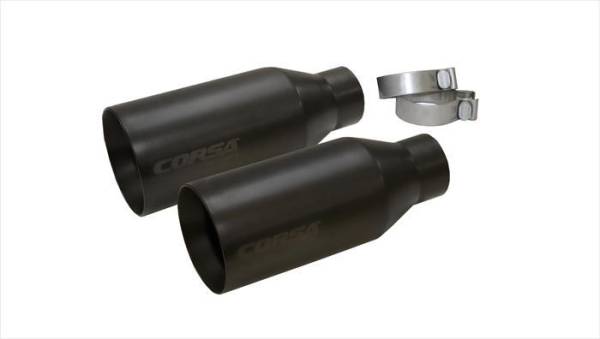 CORSA Performance - CORSA Performance 14051BPC Corsa 2017-2020 Ford F-150 Raptor 3in Inlet / 5in Outlet Black Cerakote Tip Kit (For Corsa Exh Only)