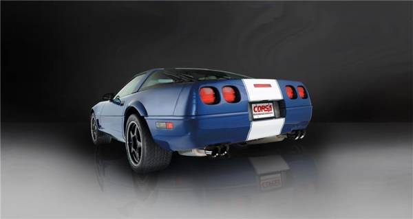 CORSA Performance - CORSA Performance 14118BLK Corsa 1996-1996 Cat-Back Exhaust w/ Twin 3.5in Black Tips 96-96 Chevrolet Corvette C4 5.7L V8 LT4