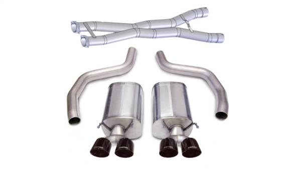 CORSA Performance - CORSA Performance 14164CB3BLK Corsa 2012-2013 Chevrolet Corvette C6 Z06 7.0L V8 Black Sport Cat-Back Exhaust
