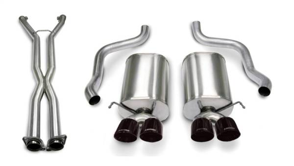 CORSA Performance - CORSA Performance 14169CB4BLK Corsa 07-08 Corvette 2.5in. Sport Series Cat-Back Dual Rear Exit with Twin 3.5in. BLK PVD Tips